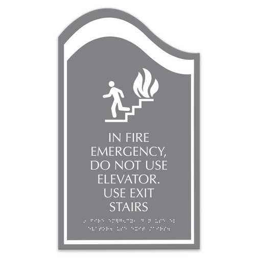 Ornamental Non‑Illuminated Fire Warning Plaque Elevator Out‑of‑Service Exit Stairs Sign