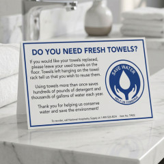 Eco‑Friendly Water Conservation Table Tent Plaque Guest Room Environmental Notice Sign