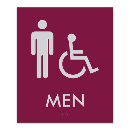 ADA Compliant Tactile Braille Restroom Sign for Commercial Office Building Wall Mount Signages