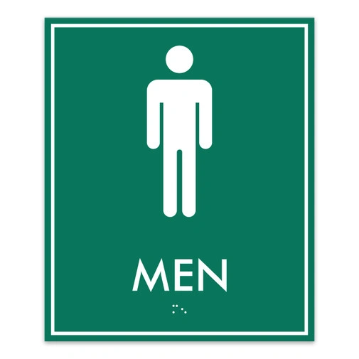 Custom Ada Facility Braille Sign Acrylic Emergency Hanging Toilet Sign Restroom Tactile Signage