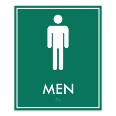 Custom Ada Facility Braille Sign Acrylic Emergency Hanging Toilet Sign Restroom Tactile Signage