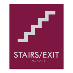 ADA Compliant Braille Business Restaurant Signage Display Board Adhesive Back Stairs Sign