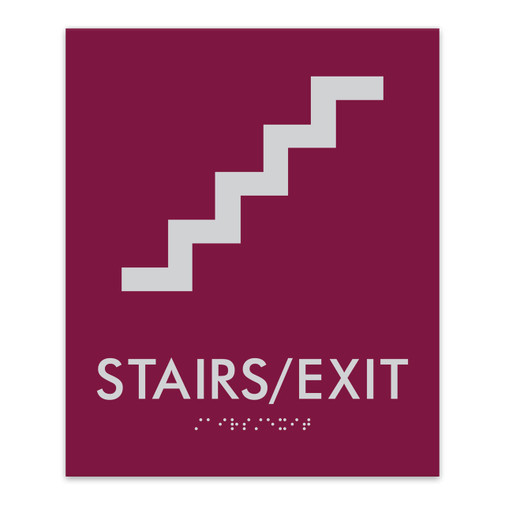 ADA Compliant Braille Business Restaurant Signage Display Board Adhesive Back Stairs Sign