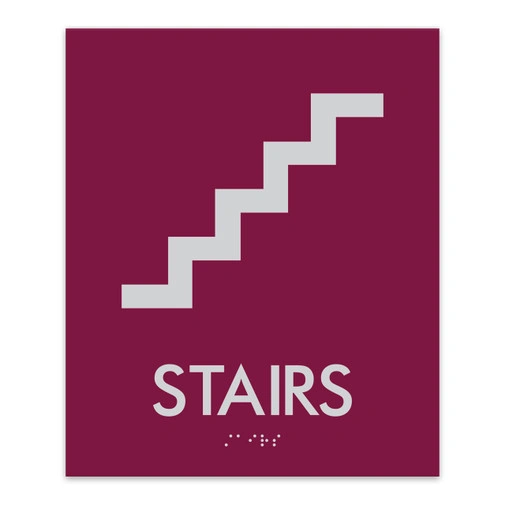 ADA Compliant Braille Business Restaurant Signage Display Board Adhesive Back Stairs Sign