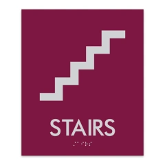 ADA Compliant Braille Business Restaurant Signage Display Board Adhesive Back Stairs Sign