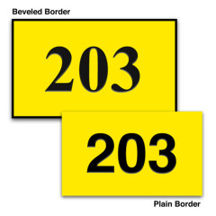 Hotel Engraved Room Number Signs Beveled & Plain Border