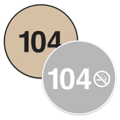 Oval Hotel Engraved Room Number Signs With Symbol Icons