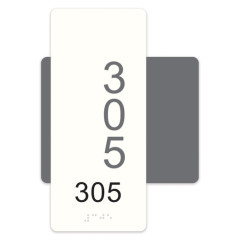 Stainless Steel Metal ADA Braille Apartment & Hotel Room Number Sign with No Smoking Optional