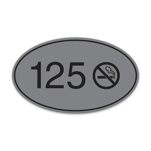 Oval Hotel Engraved Room Number Signs With Symbol Icons