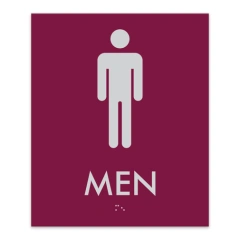 ADA Compliant Tactile Braille Restroom Sign for Commercial Office Building Wall Mount Signages