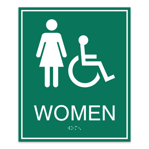 Custom Ada Facility Braille Sign Acrylic Emergency Hanging Toilet Sign Restroom Tactile Signage