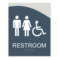 ADA Compliant Braille Unisex Bathroom Sign Gender Neutral Restroom Door Sign
