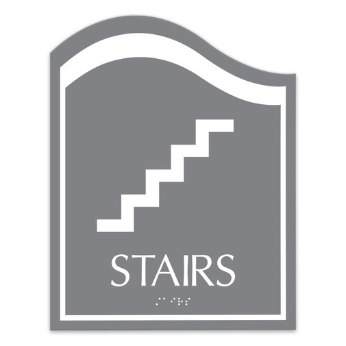 Hotel Interior ADA Signage Stainless Steel Wayfinding Directional Sign for Stair Lift Level & Room Number