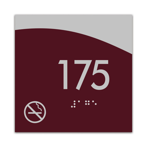Modern House Number Door Plate for Hotels-No Smoking Sign Water Resistant Customizable