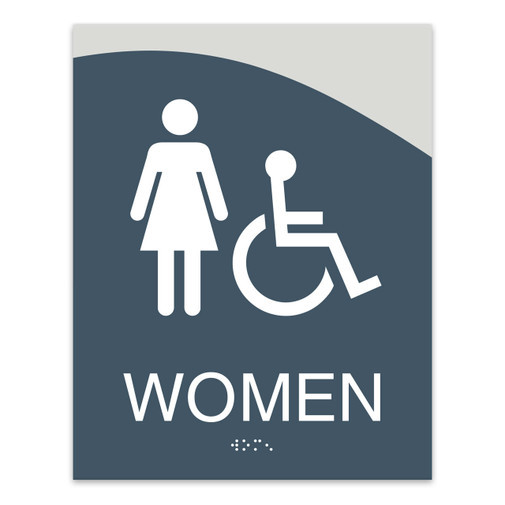 ADA Compliant Braille Unisex Bathroom Sign Gender Neutral Restroom Door Sign