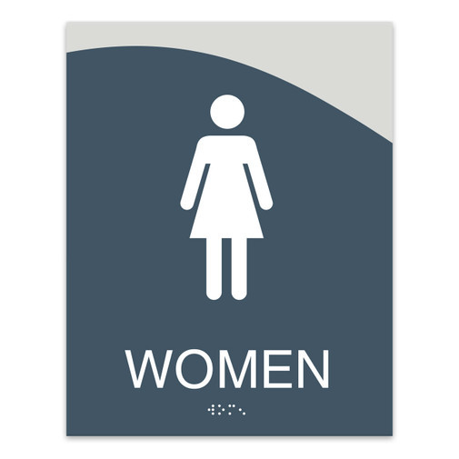 ADA Compliant Braille Unisex Bathroom Sign Gender Neutral Restroom Door Sign