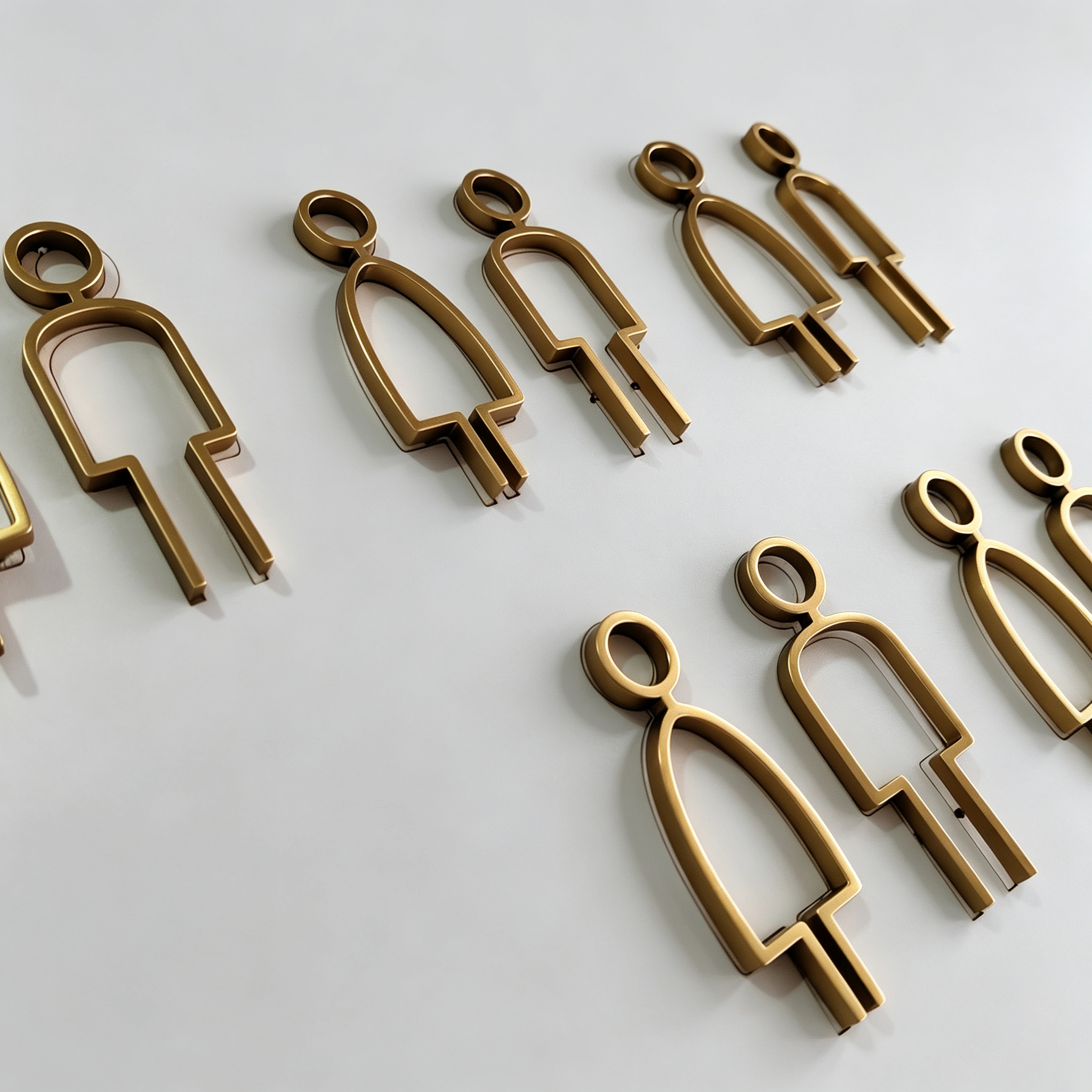 3D Toilet Logo Signage electroplated flat cut letters for hotel / shopping mall / school toilet metal signage use