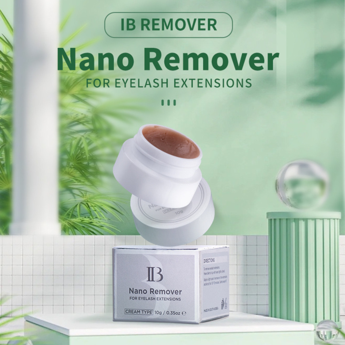 Eliminador IB NANO Original de Corea para extensiones de pestañas, 10g, tipo crema, removedor de pegamento de pestañas postizas, herramienta de limpieza rápida sin estimulación
