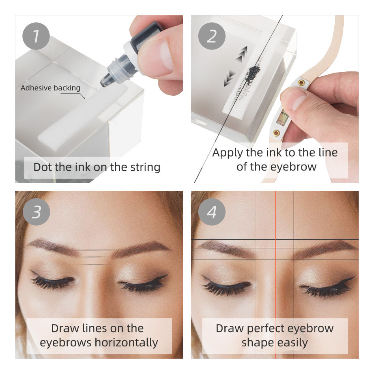 Regla De Marcador De Cejas, Hilo De Regla De Tatuaje De Cejas, Accesorio De Regla De Tatuaje De Cejas, Herramienta De Arco, Nivelador De Burbujas, Hilo De Equilibrio De Posicionamiento