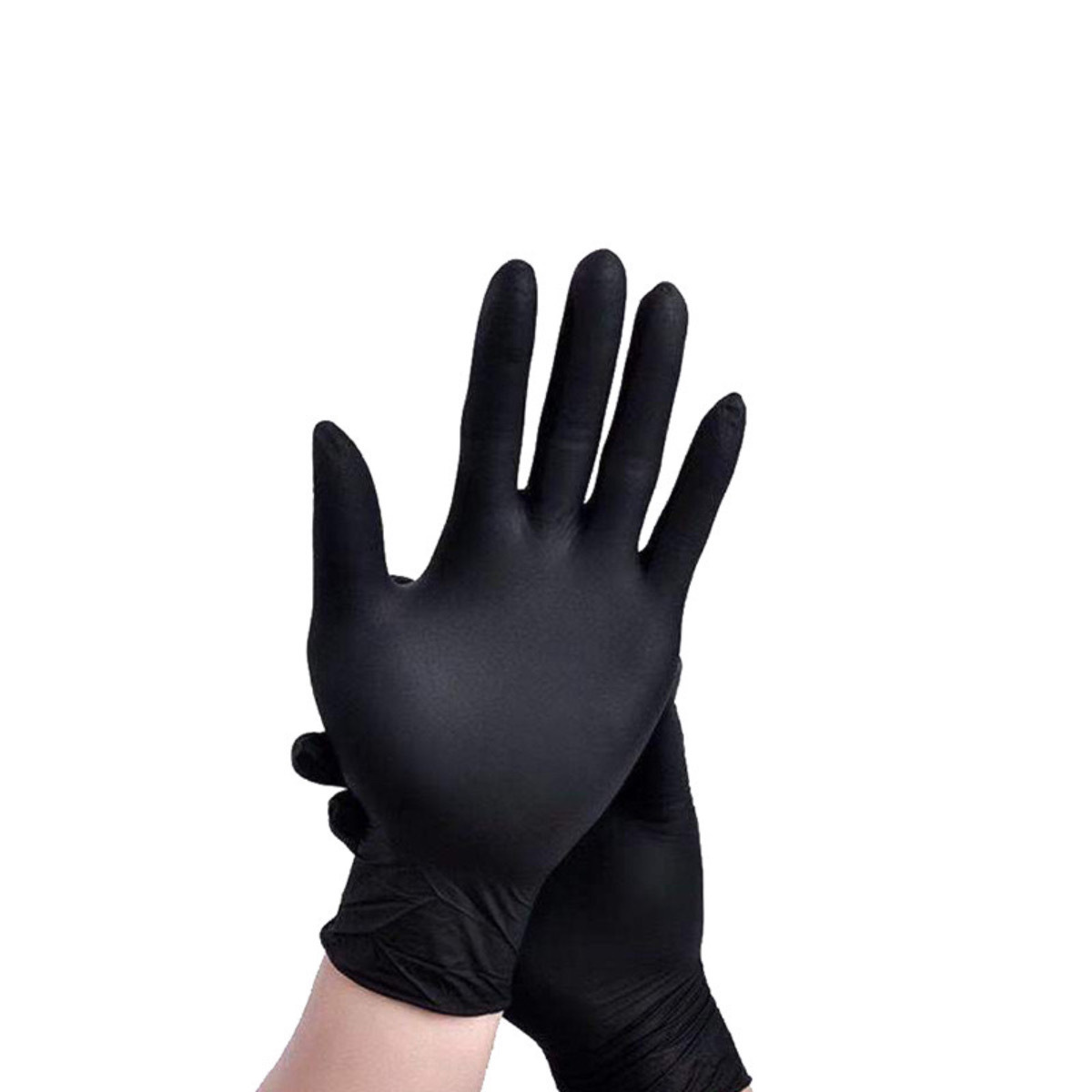 100 Guantes de Nitrilo(Talla M )de Alta Calidad Color Negro, Sin Látex, Sin Polvo, Diseño Ambidiestro, Ajuste Perfecto, Desechables y Resistentes