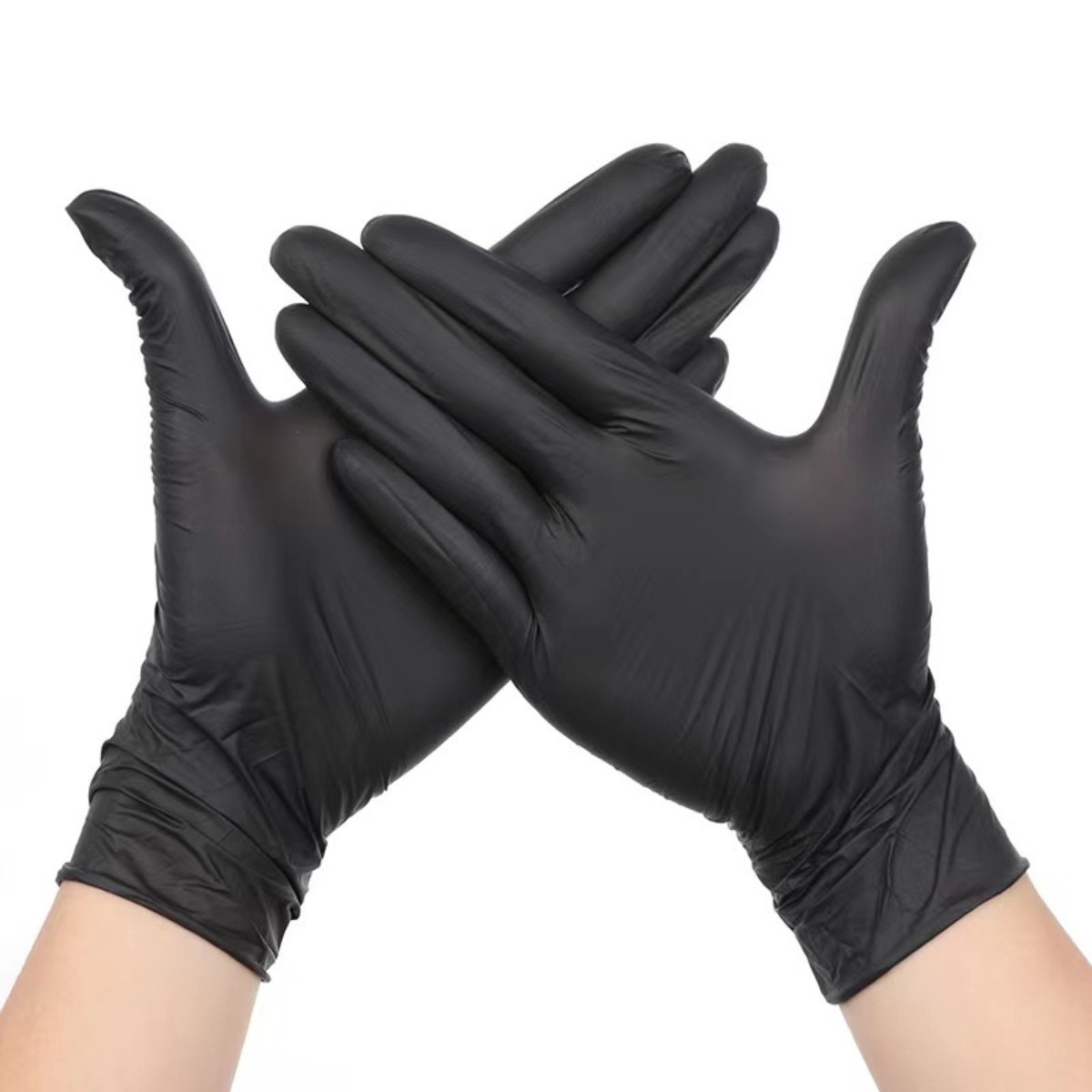 100 Guantes de Nitrilo(Talla M )de Alta Calidad Color Negro, Sin Látex, Sin Polvo, Diseño Ambidiestro, Ajuste Perfecto, Desechables y Resistentes