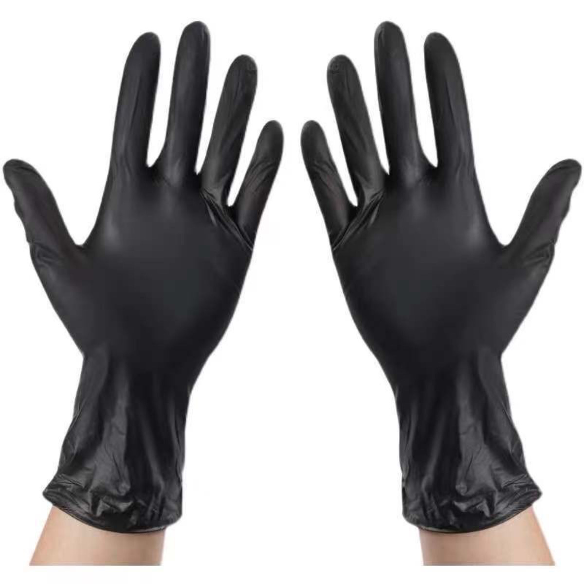 100 Guantes de Nitrilo(Talla M )de Alta Calidad Color Negro, Sin Látex, Sin Polvo, Diseño Ambidiestro, Ajuste Perfecto, Desechables y Resistentes