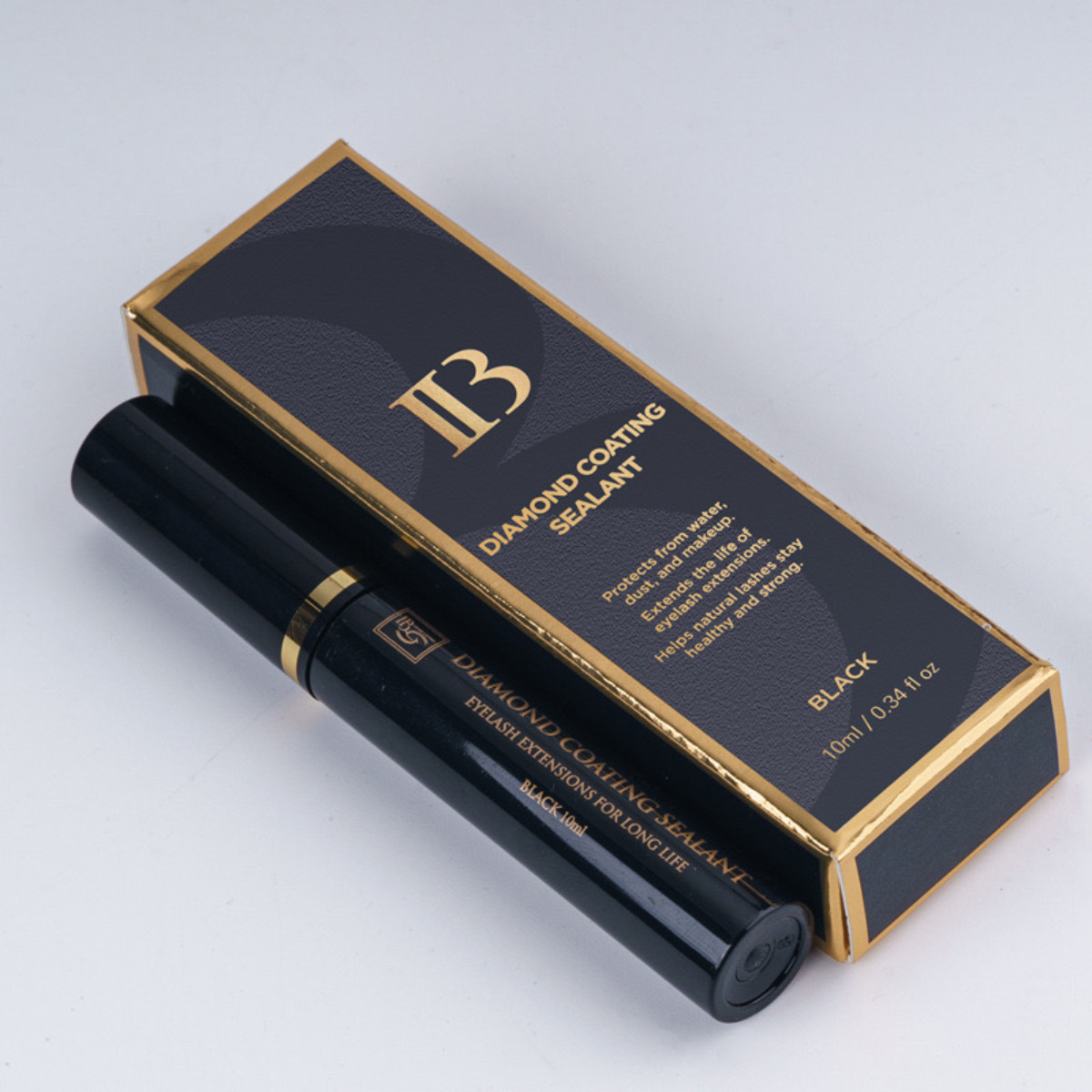 IB Diamond Coating Sealant IB Black Sellador para extensiones de pestañas 10 ml Negro (Sellador en Rimel)