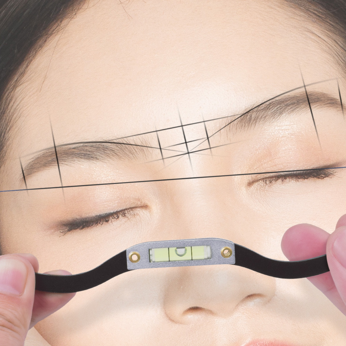 Regla De Marcador De Cejas, Hilo De Regla De Tatuaje De Cejas, Accesorio De Regla De Tatuaje De Cejas, Herramienta De Arco, Nivelador De Burbujas, Hilo De Equilibrio De Posicionamiento