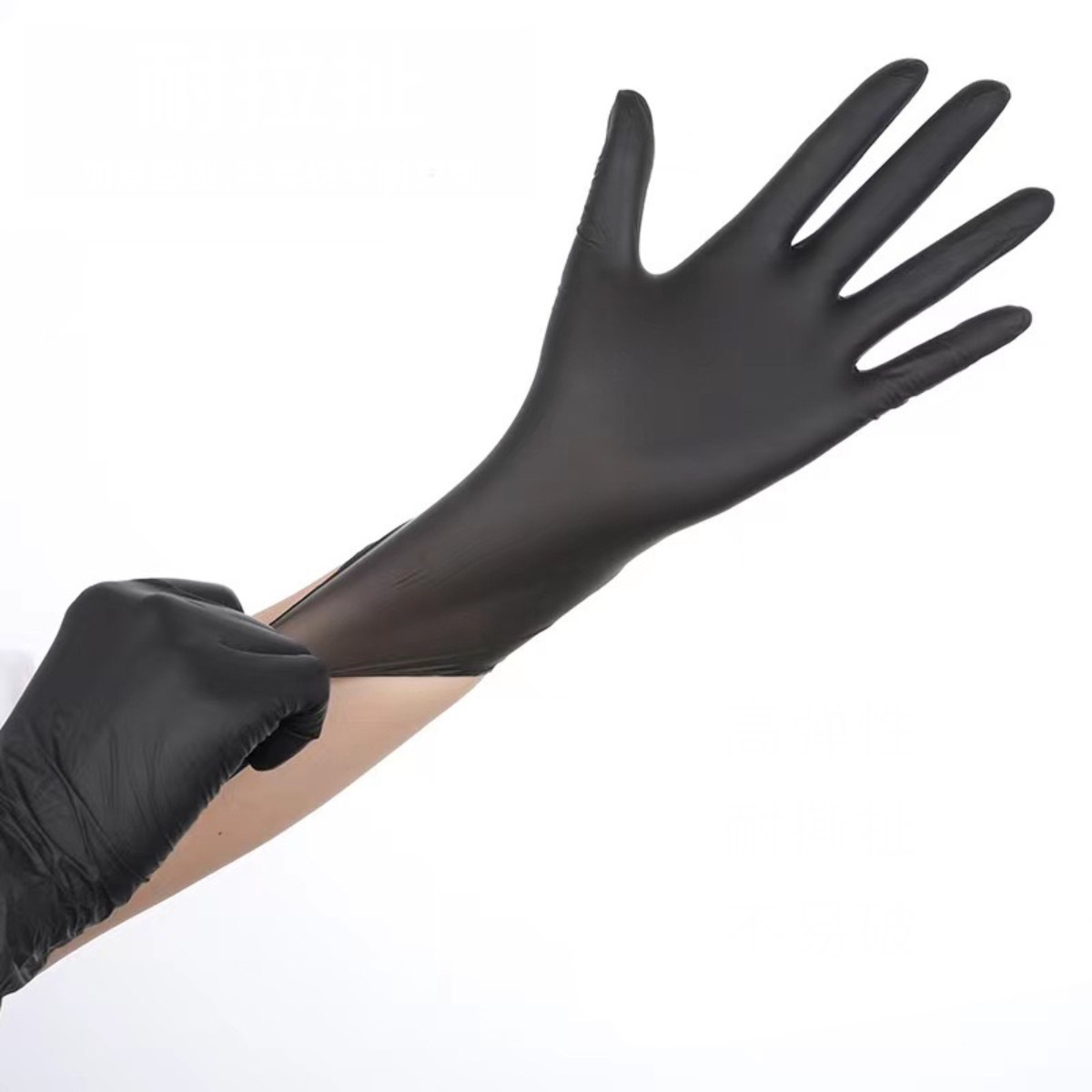 100 Guantes de Nitrilo(Talla M )de Alta Calidad Color Negro, Sin Látex, Sin Polvo, Diseño Ambidiestro, Ajuste Perfecto, Desechables y Resistentes