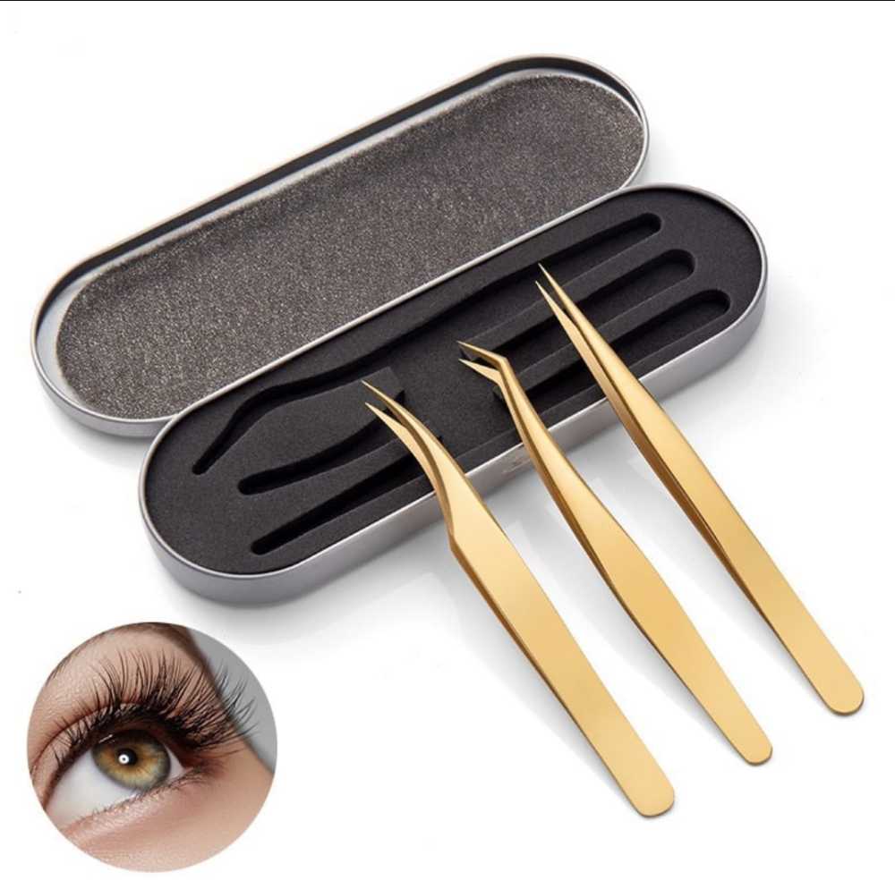 Set de pinzas para extensión de pestañas