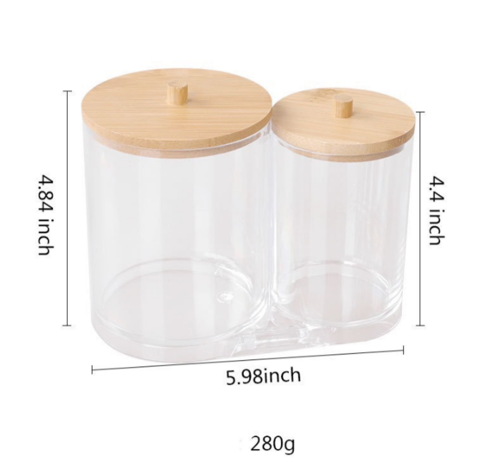 Dispensadores de acrílico con tapa de bambú