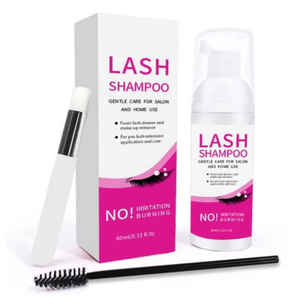 Kit de limpieza de Extension de pestañas con micro cepillo y brocha para limpiar extension de pestañas