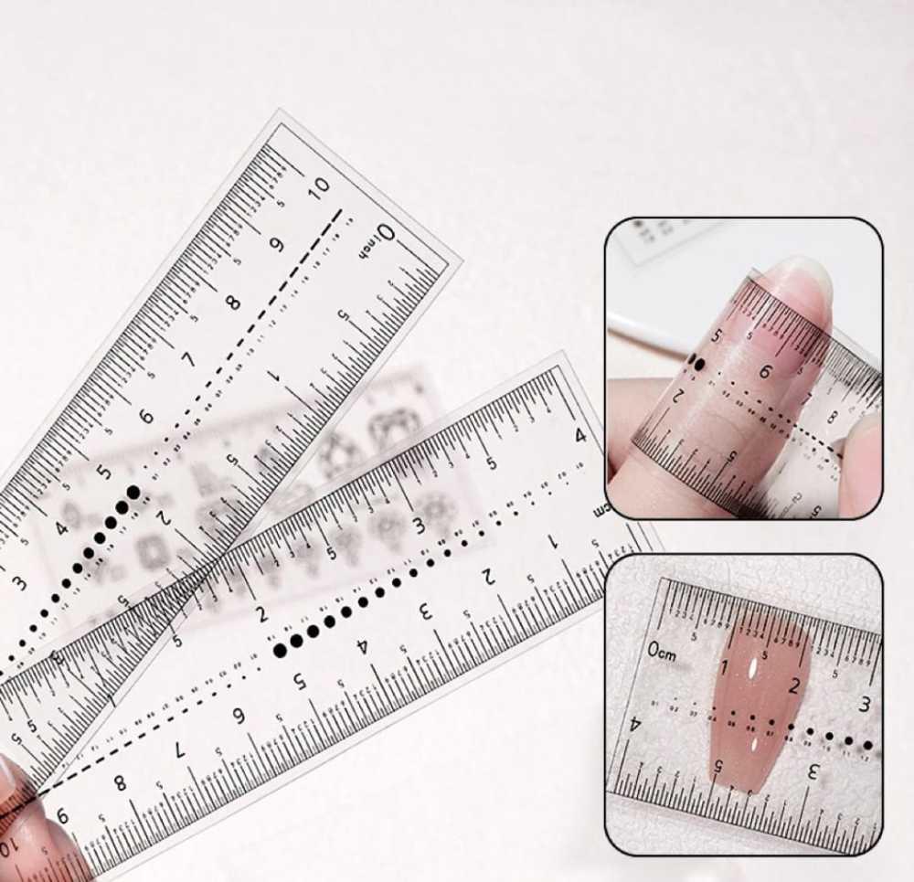 Regla medidora  flexibles  par uñas postizas / Paquete x12 piezas