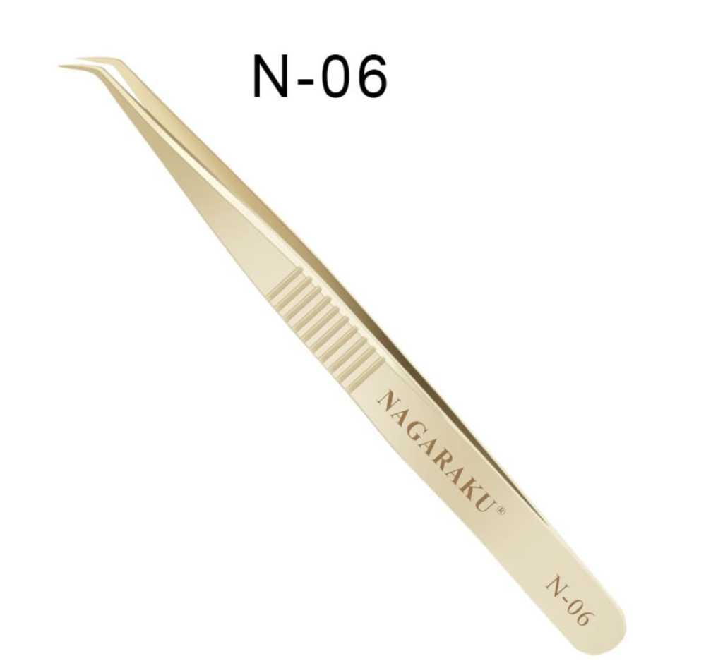 Pinza dorada Nagaraku para Extension de Pestañas Mink 1x1