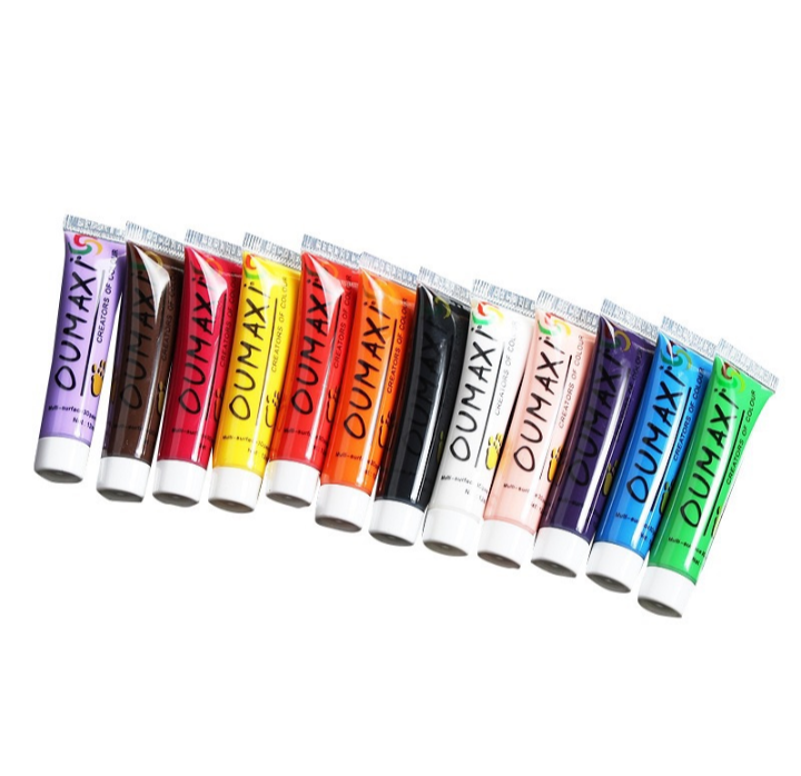 Pintura acrílica para mano alzada/cajita con 12 pz