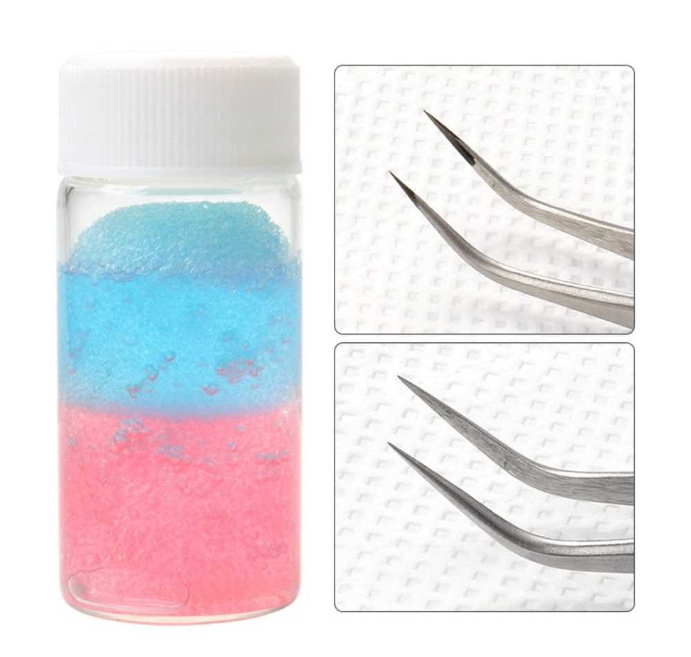 Botella limpiador de pinzas quita residuos de  pegamento para pestañas,  liquido/ Paquete x20 piezas