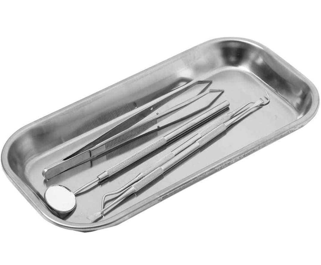 Bandeja metálica quirúrgica, herramienta de instrumentos microblading.