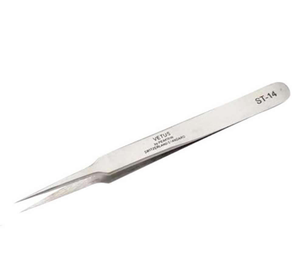 Pinza recta de excelente calidad, ideal para el aislamiento de pestañas