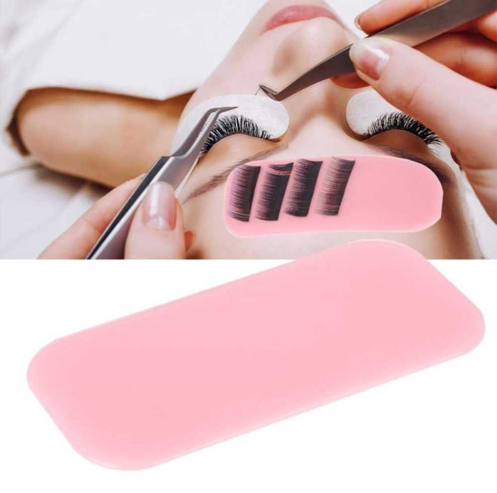 Inserto de pestañas, Almohadillas de silicona adhesiva para plantar pestañas postizas / Paquete x12 piezas