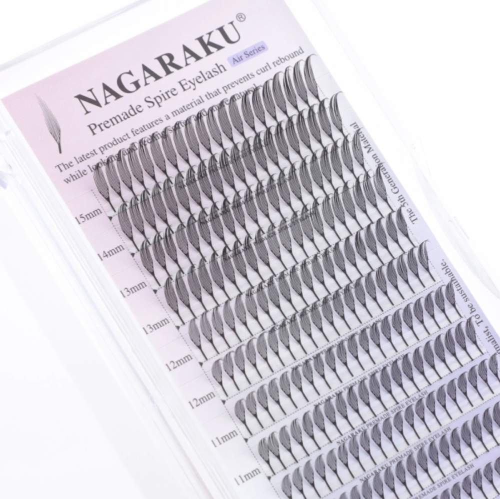 NAGARAKU Pestañas Prefabricadas Estilo Torre (Premade Spire Eyelash) /0.07D 8-15MM