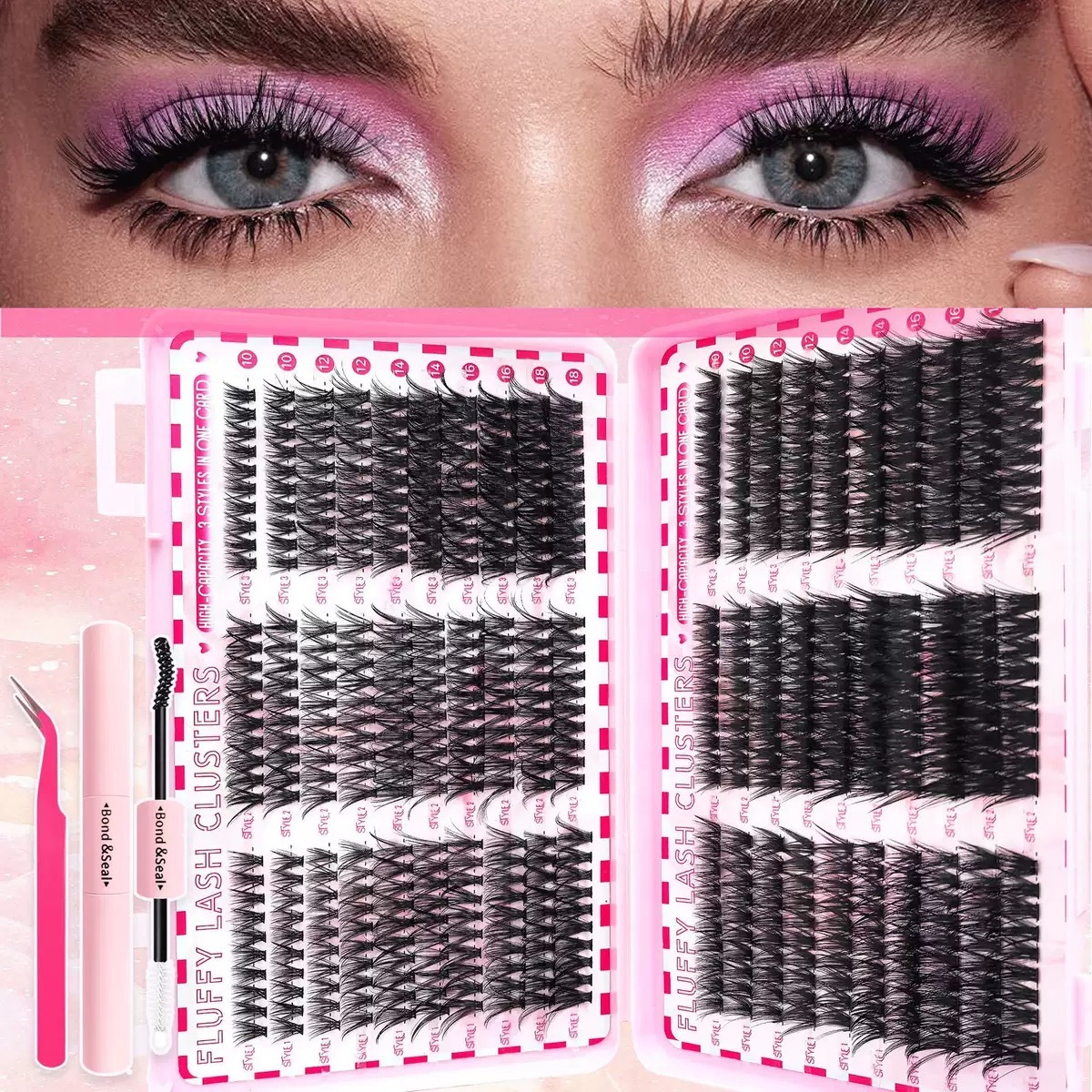 Kit Extensiones de Pestañas DIY con Pegamento y Pinza