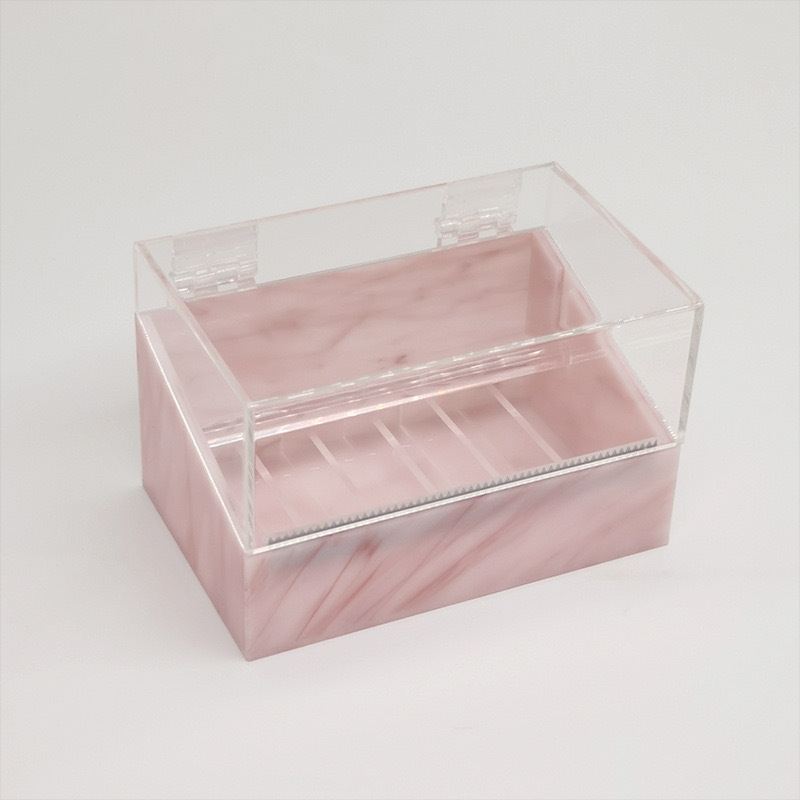 Caja Organizadora Rosa con Diseño de Mármol