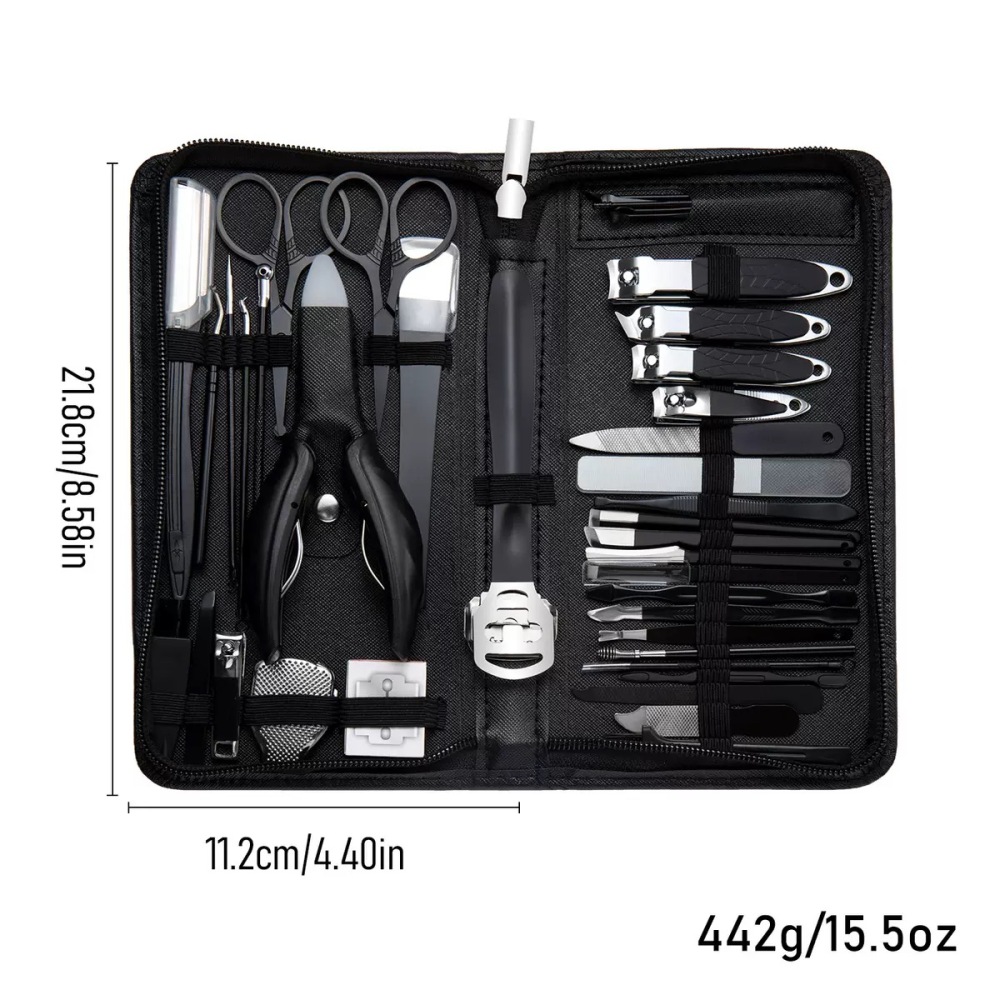 Kit Completo de Manicure Pedicure con Estuche Negro