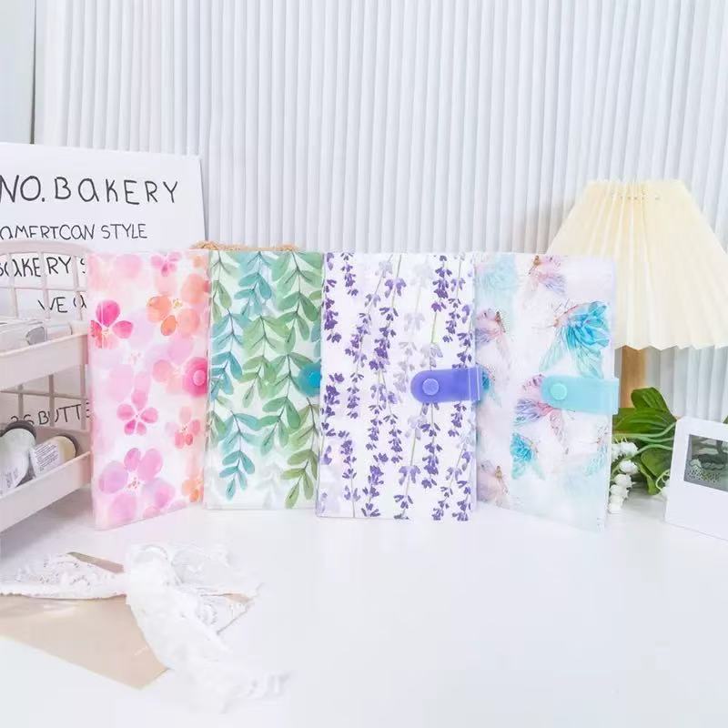 Tarjetero transparente multicapa 4 bolsillos con botón – organizador de tarjetas y mini tarjetas.
