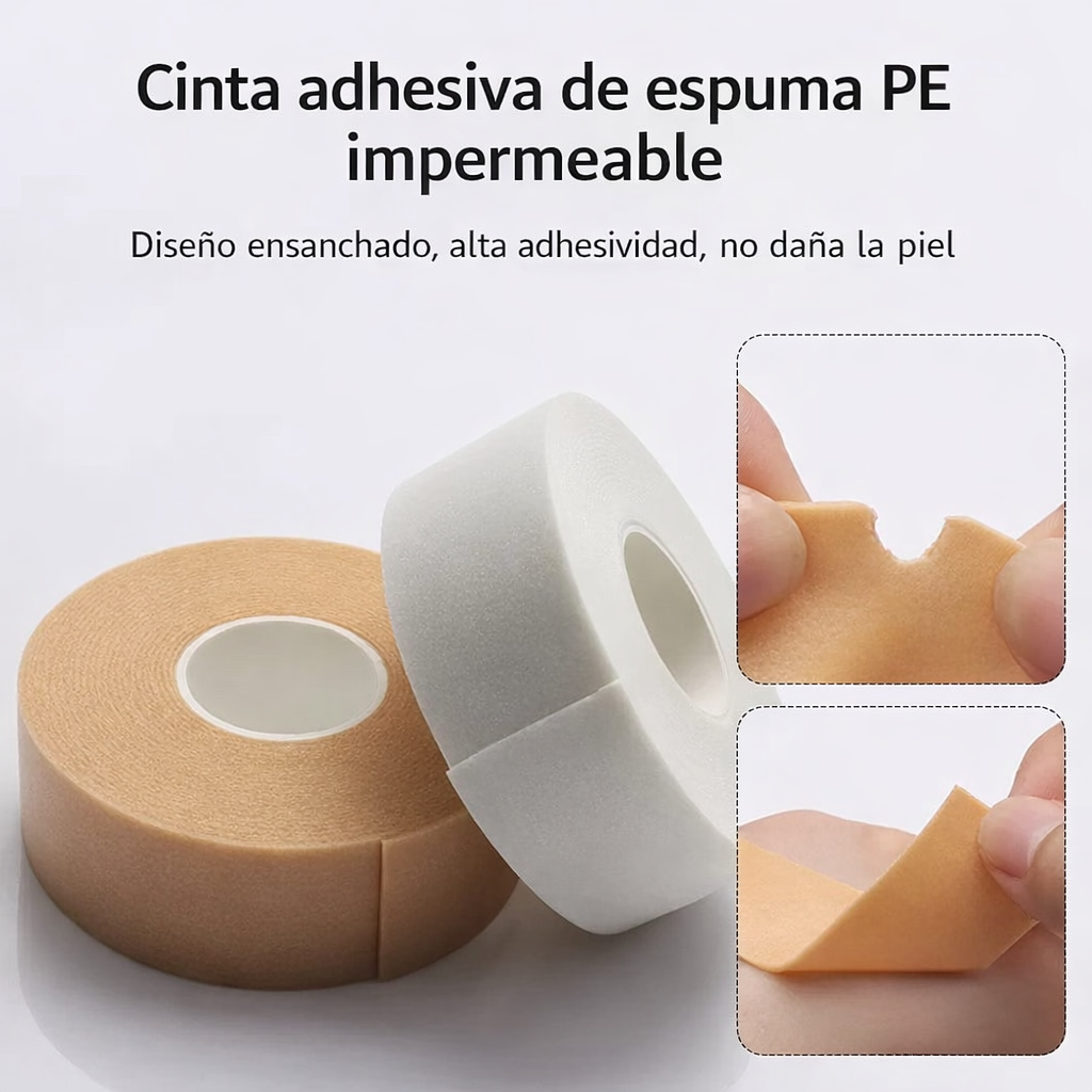 Cinta adhesiva de espuma PE para extensión de pestañas Impermeable y suave para la piel /Paquete con 12 piezas