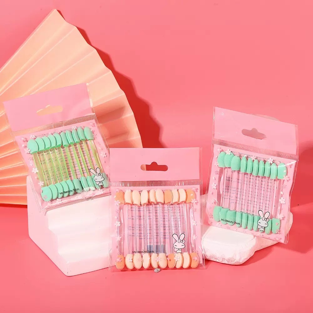 Aplicadores de esponja para uñas Pinceles de esponja para efecto degradado nail art /Paquete de 12 bolsitas con 10 piezas