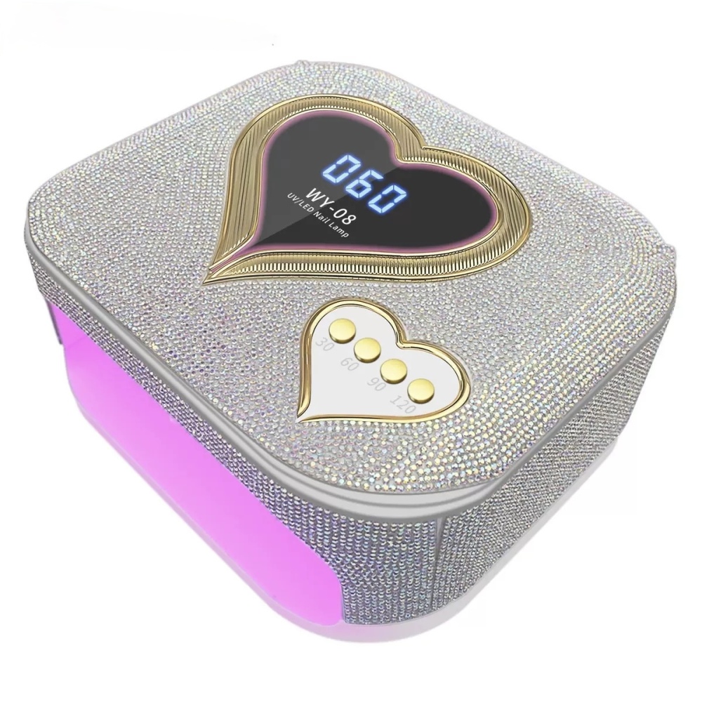 Lámpara UV LED para uñas corazón con cristales