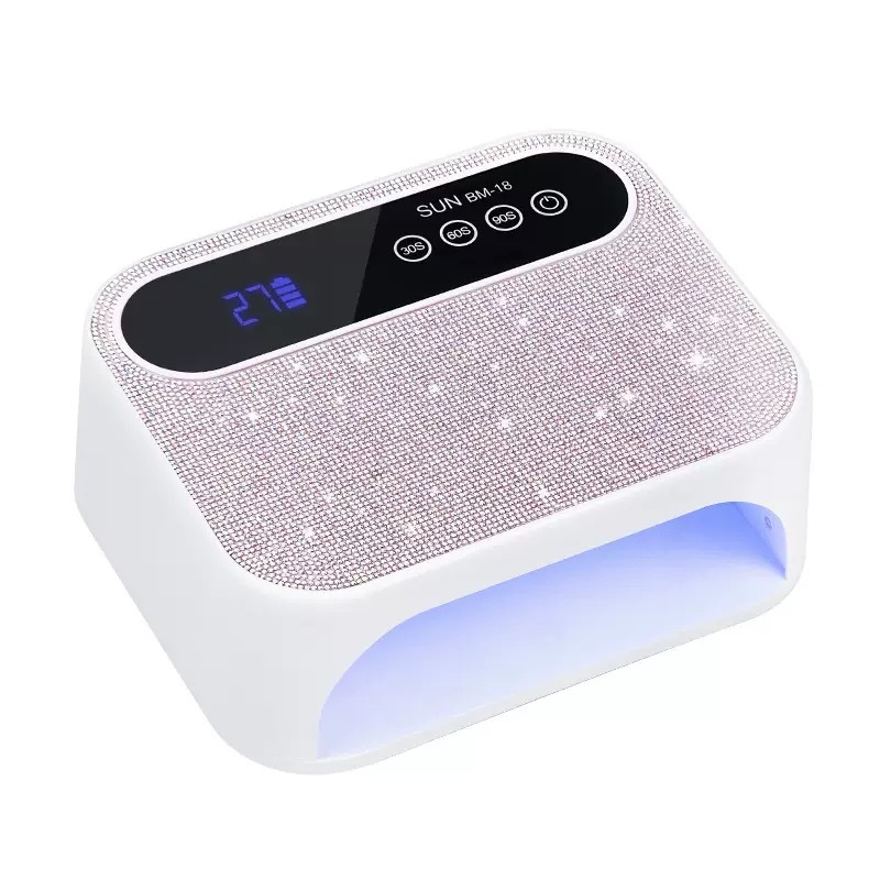 Lámpara UV LED para uñas con cristales Secador de gel profesional SUN BM-18 temporizador 30-60-90s