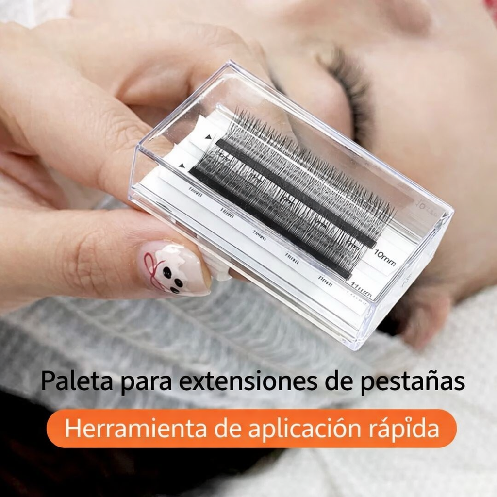 Paleta para extensiones de pestañas, caja de aplicación rápida /Paquete con 12 piezas