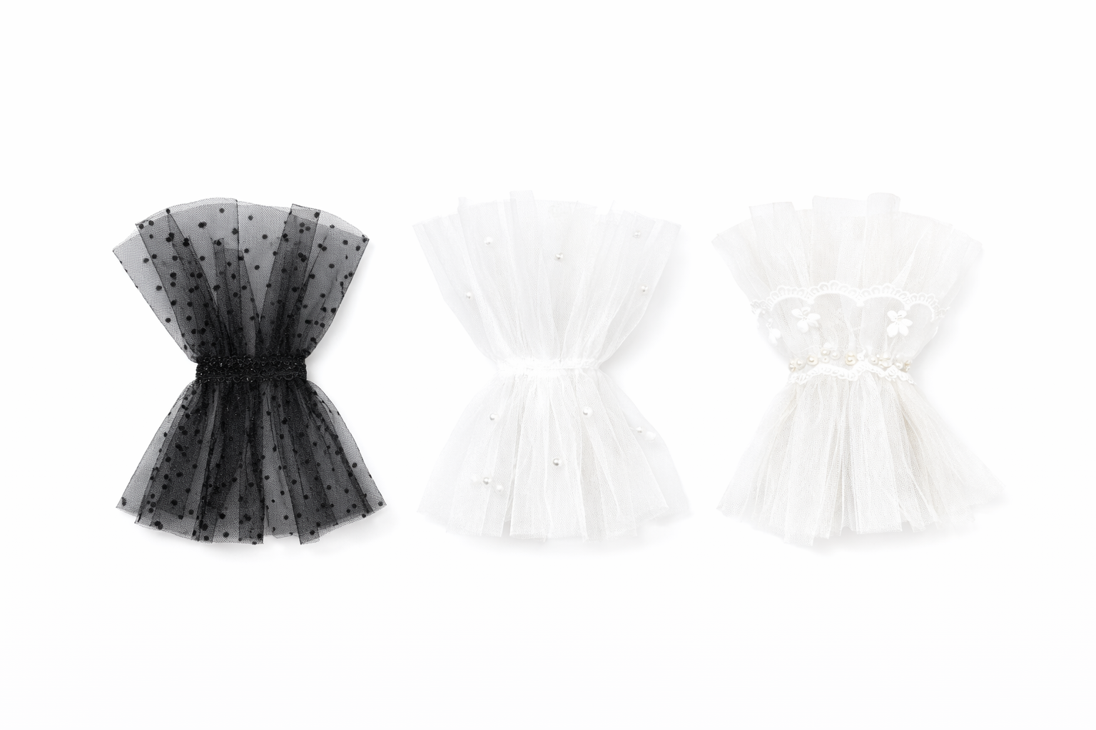 Decoración 3D de tul para uñas, diseño vestido con perlas y encaje, accesorios nail art /Paquete con 12 piezas